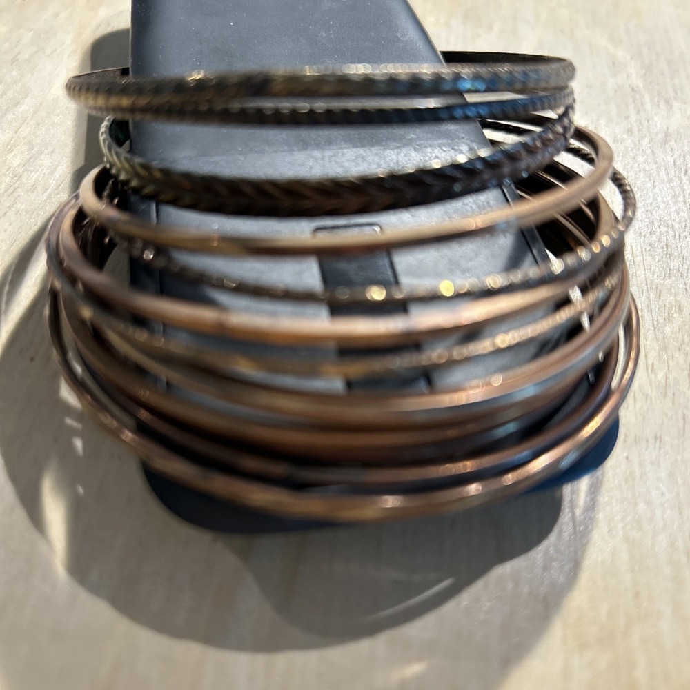 Vintage Metal ‎ Bangle Bracelet Lot # 155 Mixed Tone Bracelets Untested
